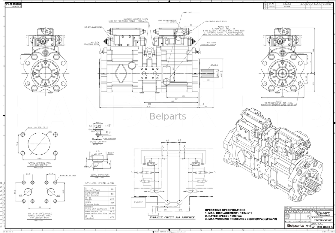 Pc200 Pc200 7 Belparts Excavator Main Pump Pc200-7 200-6 Pc160 708-2L-00300 708-2L-00790 Pompa Hidrolik Untuk Komatsu