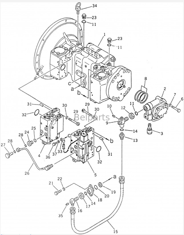 Pc220 Pc 220-3 Belparts Excavator Pompa Utama Pc220 5 Pc220-5 Pc220-7 708-25-01054 Pompa Hidrolik Untuk Komatsu