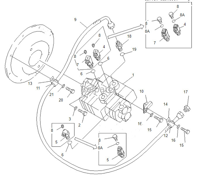 Belparts Excavator Pc50mr-2 Pc50 Pc50uu-2 Pc55 Pc58 Pompa Utama 708-3S-00461 20U-60-21210 Pompa Hidrolik Untuk Komatsu