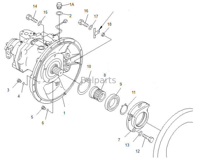 Belparts Excavator Pc100-6 Pc120-6 Pc120-2 Pc100 Pompa Utama 708-1L-00070 Pompa Hidrolik Untuk Komatsu