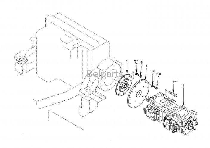 Belparts Excavator  360 ec360 ec210blc ec460 excavator pompa utama hidrolik assy SA 7220-00700