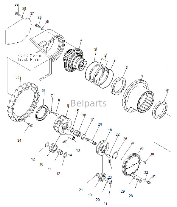 Excavator Travel Motor Assy PC200-8 Final Drive 708-8F-00250 Untuk Komatsu