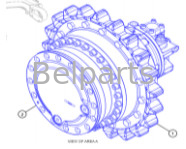Belparts Ekskavator E320 320 Travel Gearbox 511-6006 511-6007 571-4032 Perlengkapan Pengurangan Perjalanan