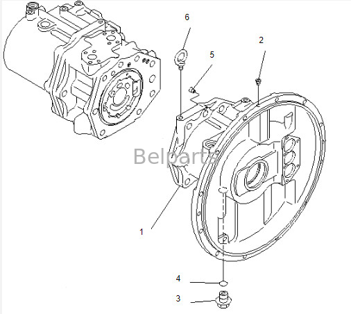 Belparts Pompa utama Excavator PC300-6 Pompa utama hidrolik 708-2H-00110 708-2H-00181 708-2H-00131 untuk komatsu