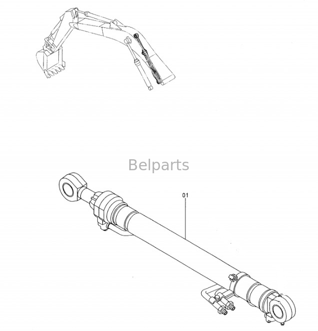 Belparts Excavator Hydraulic EX270-5 EX270LC-5 EX280LCH-5 Boom Arm Bucket Cylinder Assy Untuk Hitachi 9147235 9147237