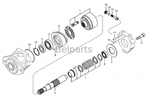 EC330C L EC380D EC340D L Bagian Bel Bagian Excavator EC360C L EC480D EC460C ECR145D L Piston Fan Motor VOE 14533496