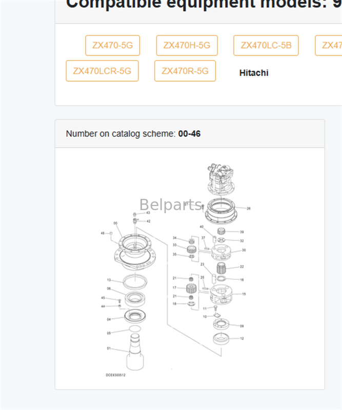 Kotak Gear Swing ZX470 Gear Reduction Gearbox 9300512 Untuk Hitachi