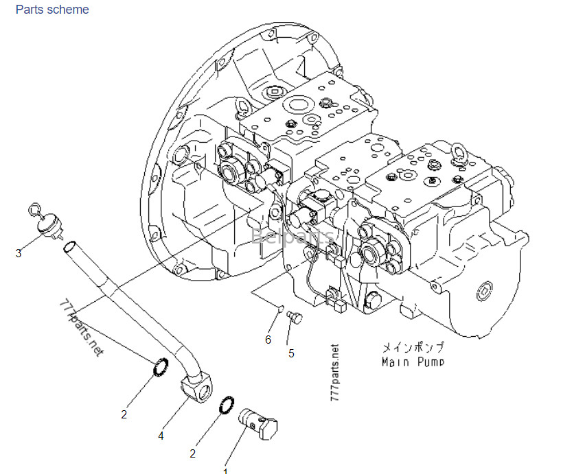 Komatsu PC400-7 708-2H-00022 708-2H-00450 708-2H-00460 Pompa Utama Hidraulik Untuk Bagian Mini Excavator