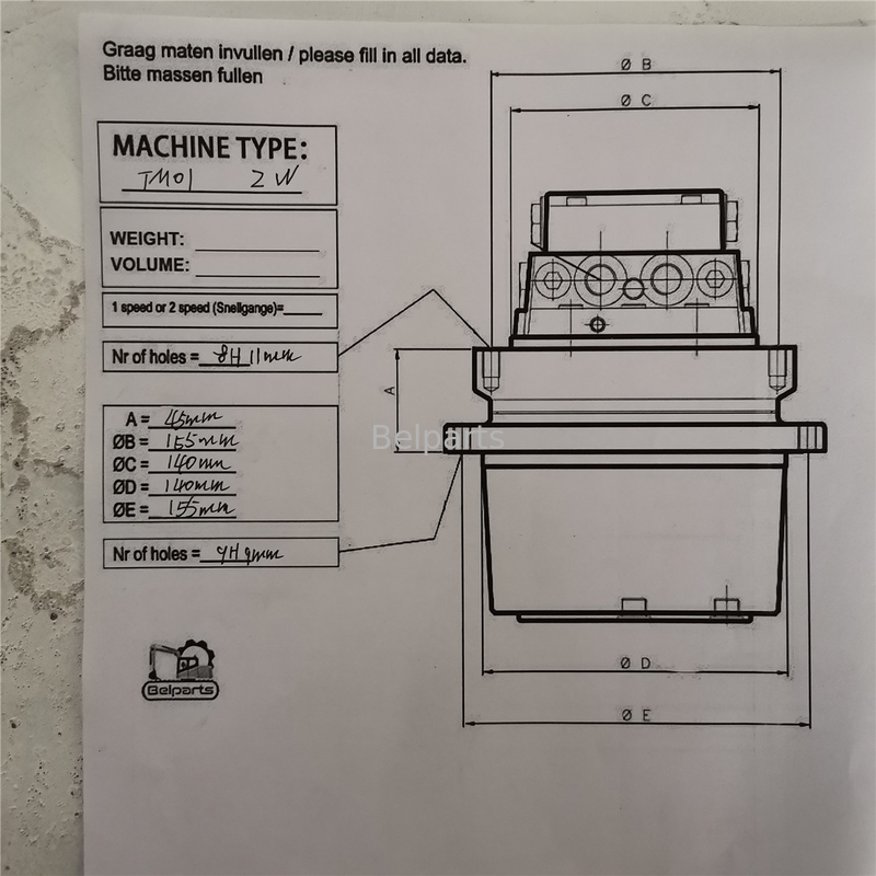 Hitachi ZX18 IHI 10F2 CX18 Kubota15 SK1.5 Excavator Motor Hidraulik Untuk TM01 Final Drive