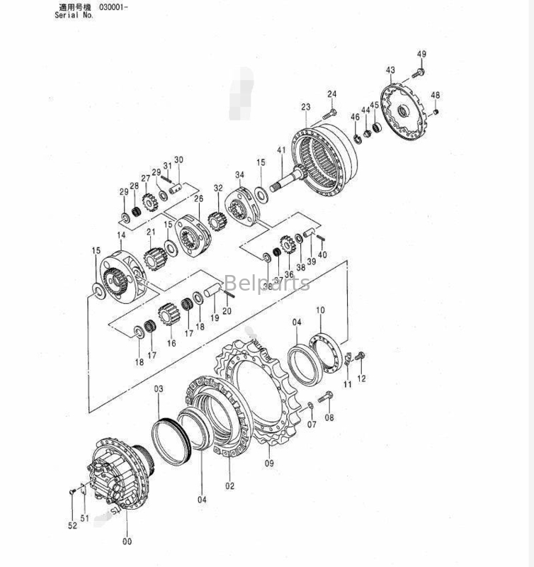 ZAXIS230 ZX230LC ZX240 ZX250 motor hidrolik 9190294 9196318 motor perjalanan perakitan untuk bagian excavator Hitachi