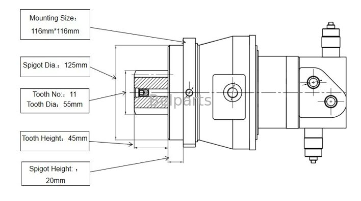 Swing Motor Untuk ZX16-3 ZX17U-2 ZX17UNA-2 ZX18-3 Hitachi Excavator Spare Parts 4654366 Rotary Device