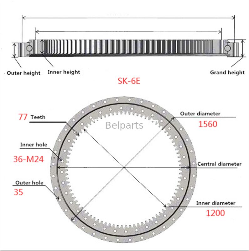 SK290LC-6E SK330LC-6E Slewing Bearing untuk Kobelco Excavator spare parts LC40F00012F1 Slew Ring Swing Circle OEM