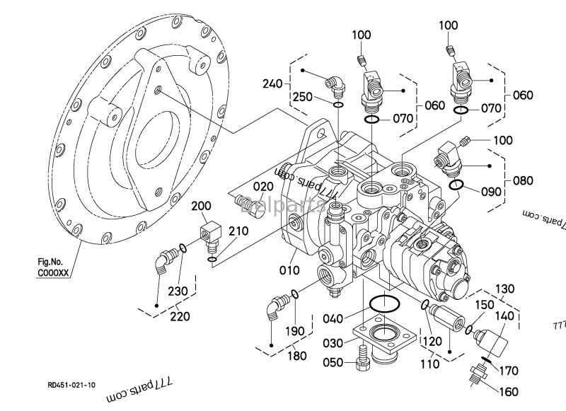 Pompa Hidrolik Kubota U55-4 KX057-4 Suku Cadang Mini Excavator KYB PSVL2-27CG-1 Pompa Piston Utama B0210-27001 RD551-61112 RD551-61115