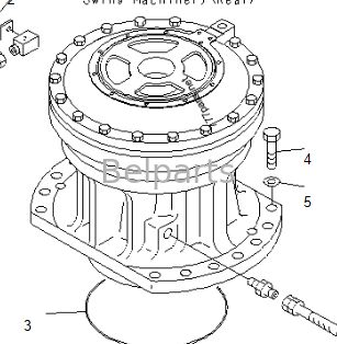 Swing Gearbox PC2000-8 Komatsu Excavator Parts 21T-26-00300 Slew Reducer Reduction