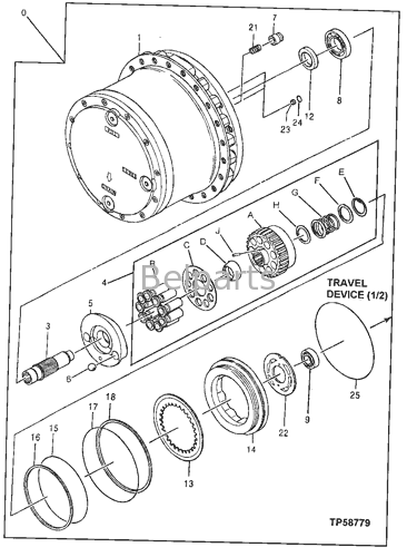 Bagian Ekskavator Final Drive Deere 160LC AT183684 AT218124 4359799 4359799EX Peredam Motor Travel Hidraulik