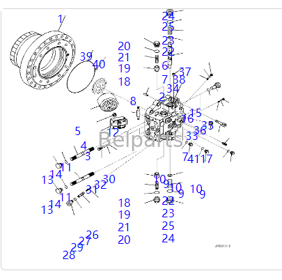 706-8J-01411 706-8J-01421 Motor Travel untuk KOMATSU PC450-7 PC450LC-7 PC450-8 PC450LC-8 PC490-10 PC490LC-10 Bagian Ekskavator Motor Track Hidrolik