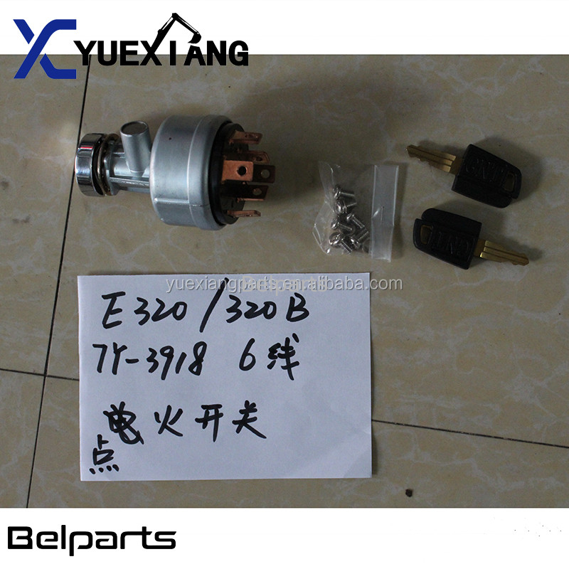 Belparts Excavator 307 308C 312 320 320C Listrik 6 Baris Sakelar Grup Mulai Panas E320B E320C 7Y-3918 Starter Pengapian