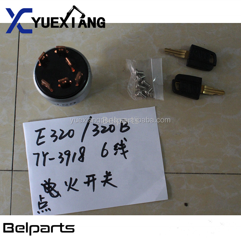 Belparts Excavator 307 308C 312 320 320C Listrik 6 Baris Sakelar Grup Mulai Panas E320B E320C 7Y-3918 Starter Pengapian