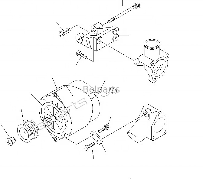 Excavator 6735-81-6110 Generator Alternator Untuk Alternator Regulator PC210-6K