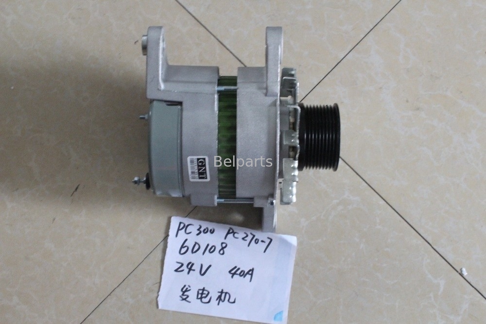 Suku Cadang Excavator Belparts PC300-6 PC270-7 PC300-5 PC300-7 Alternator Mesin 6D108 600-821-6160 Generator 0-33000-6511