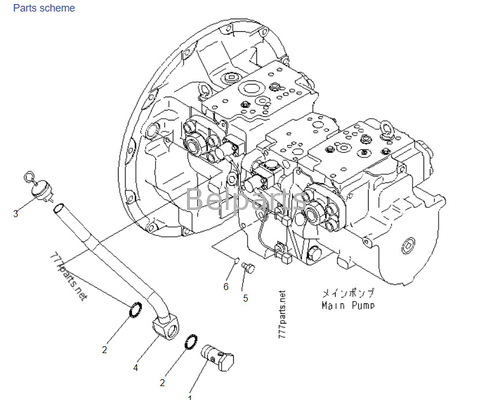 Komatsu PC400-7 708-2H-00022 708-2H-00450 708-2H-00460 Pompa Utama Hidraulik Untuk Bagian Mini Excavator
