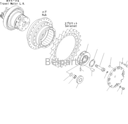 Belparts drive akhir D31EX-22 D37PX-22 D39EX-22 Excavator Travel Motor 706-8F-01110 11Y-27-30301 Untuk Komatsu